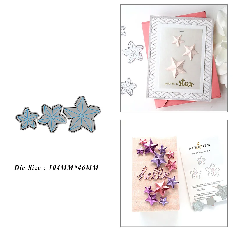 

3D Stereo Star Group Metal Cutting Dies for DIY Scrapbook Album Paper Card Decoration Crafts Embossing 2021 New Dies