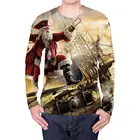 Мужская футболка с 3D-принтом KYKU, летняя футболка с 3D-принтом Санта Клауса