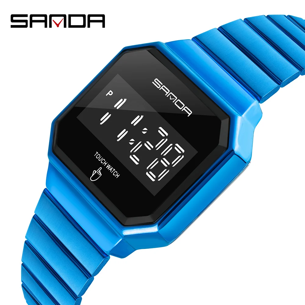 Часы наручные Sanda мужские с сенсорным экраном модные брендовые