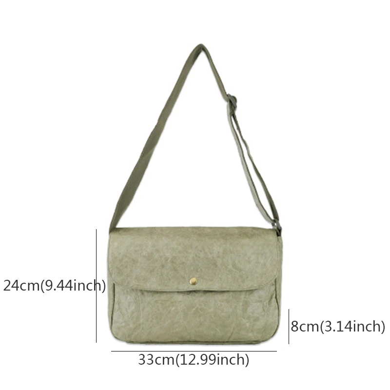 

Retro Pleated Kraft Paper Messenger Bags for Women Casual Washed Crossbody Bag Dupont Paper Shoulder Bag Lady Handbags 2021 New