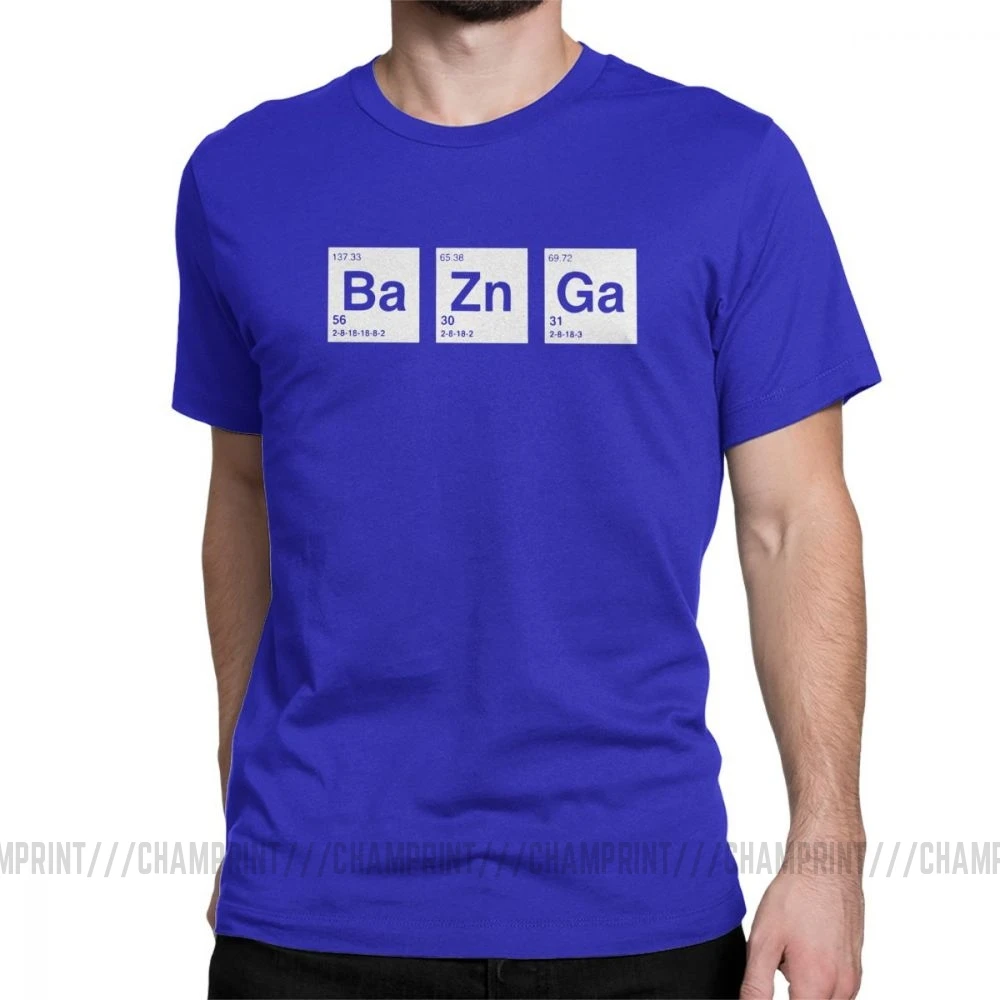 Мужские футболки с надписью «The Big Bang Theory Breaking Bad Bazinga», топы Sheldon Cooper Geek TBBT, футболка с коротким рукавом, футболка с идеей подарка - Цвет: Синий