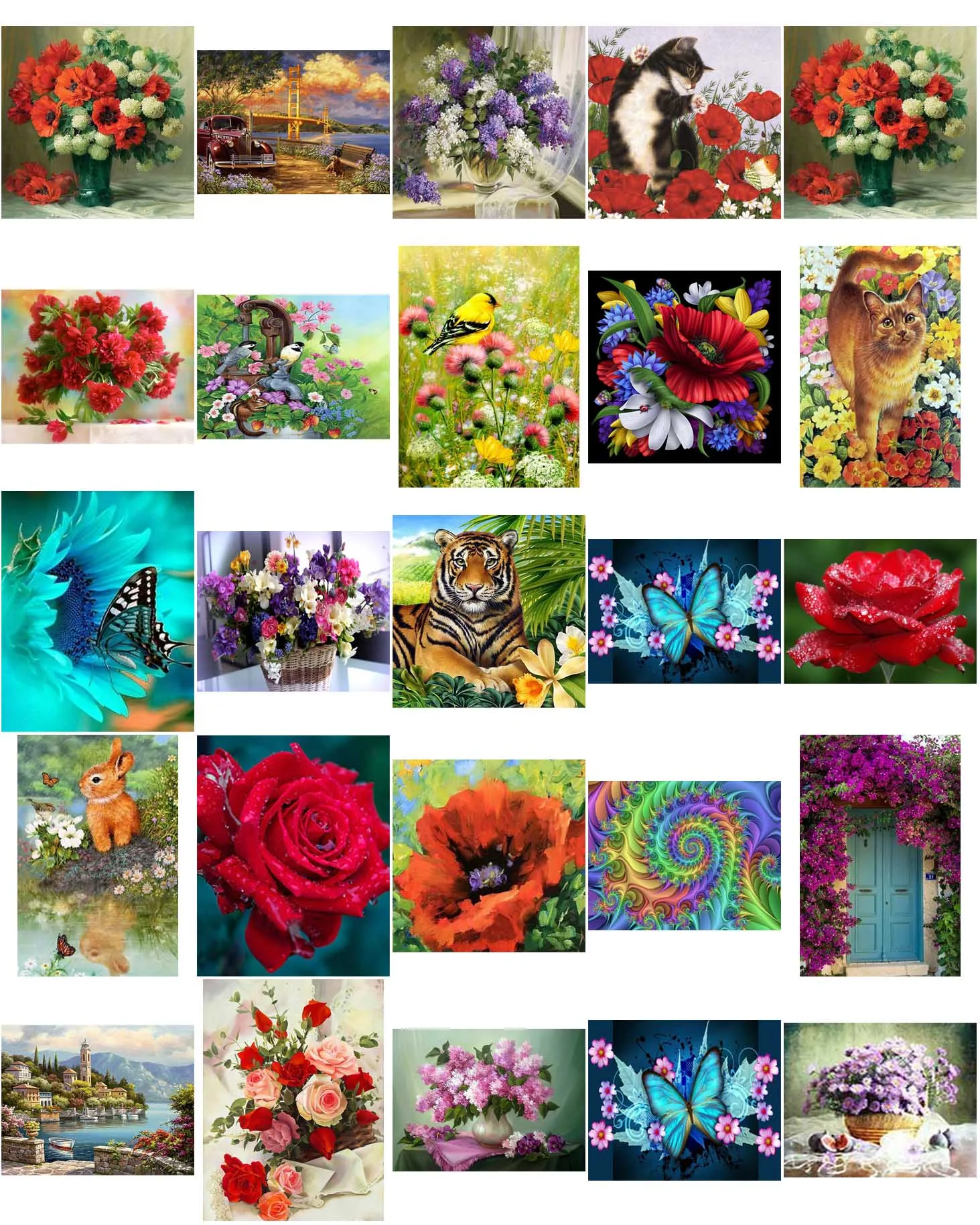 

Набор для вышивки крестом в виде корзины цветов, 18/14/11 шт.