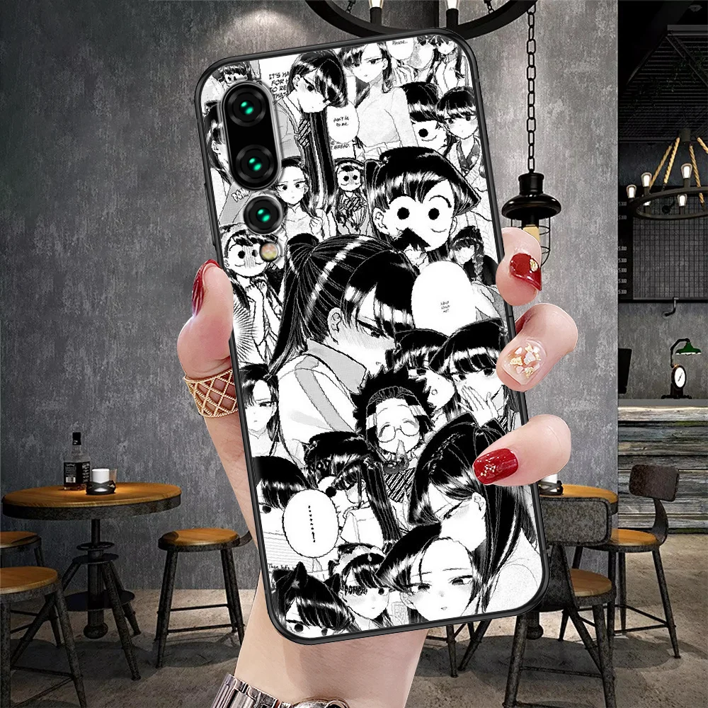 Чехол для телефона Huawei P Mate P10 P20 P30 P40 10 20 Smart Z Pro Lite 2019 с аниме Komi Can Communicate черный