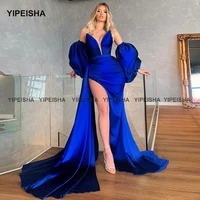 yipeisha royal blue prom dresses detachable side slit evening gown mermaid robes de cocktail abendkleider long sexy party dress
