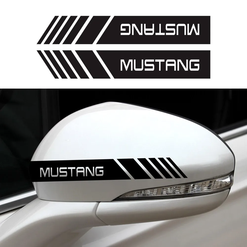

2PCS Ford Mustang Ecobosst GT Sport stripe car rearview mirror creative decorative Decaration Car accessories vinyl fun decals