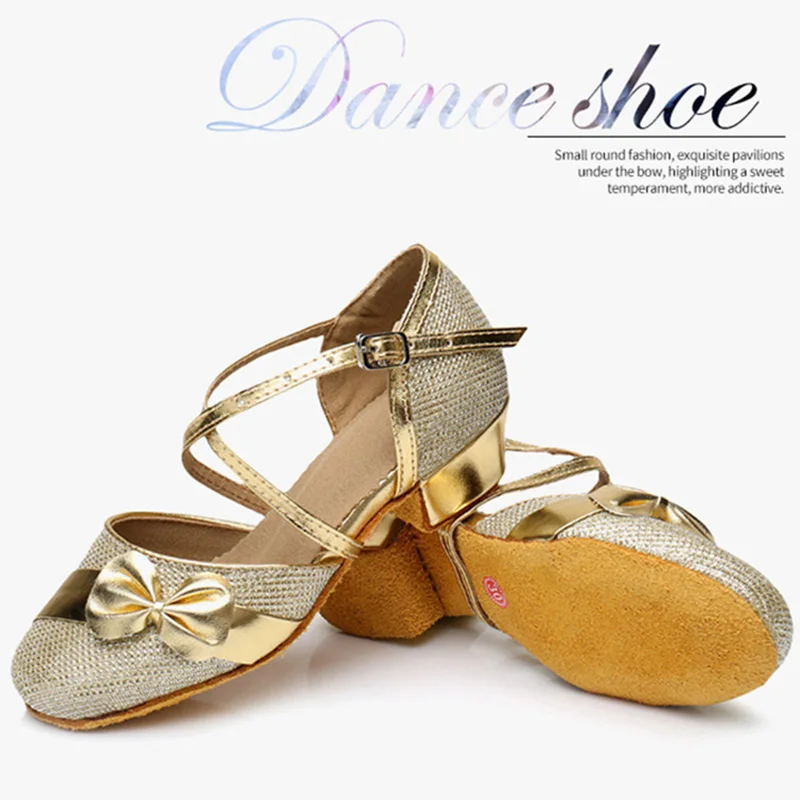 

Детские туфли для латиноамериканских танцев USHINE, мягкая подошва, обувь для выступлений, для сцены, бальных танцев