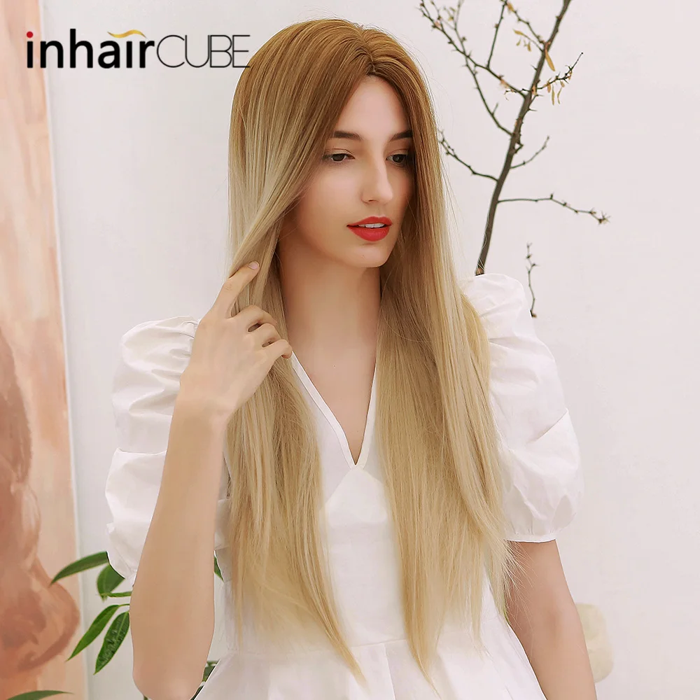 Inhaircube синтетические парики для женщин Омбре коричневые до светлые термостойкие