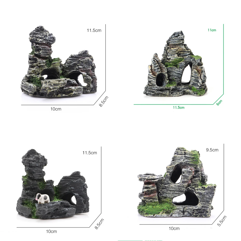 1 шт. аквариум с видом на горы украшение мох дерево дом Смола пещера рыбами Танк