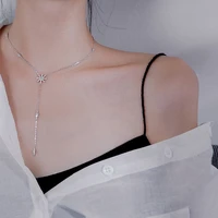 zircon rice shaped niche design clavicle necklace female s925 sterling silver clavicle chain necklace necklace sweater chain