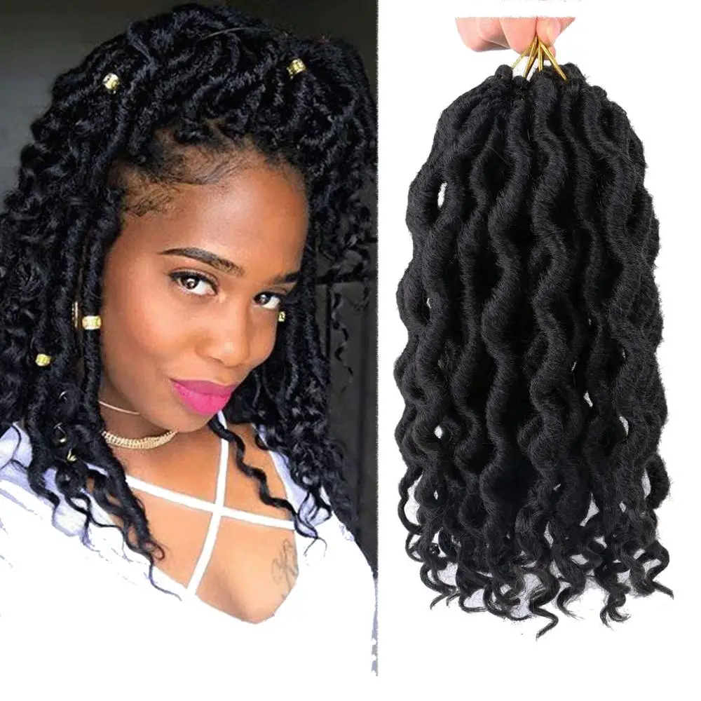 12 inch Short Faux Locs crochet hair For Black Women Synthetic Hair Crochet Braids 12 roots/pack goddess locs crochet hair