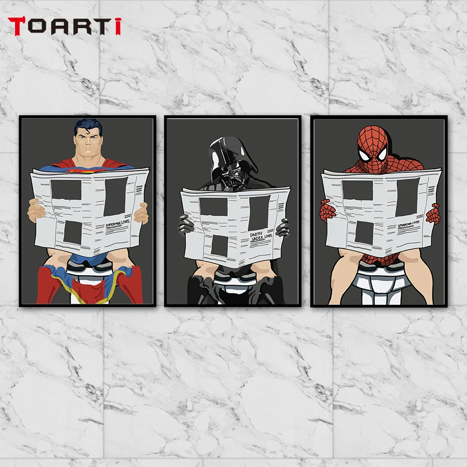 Постеры с рисунками из мультфильмов распечатанные на холсте изображением