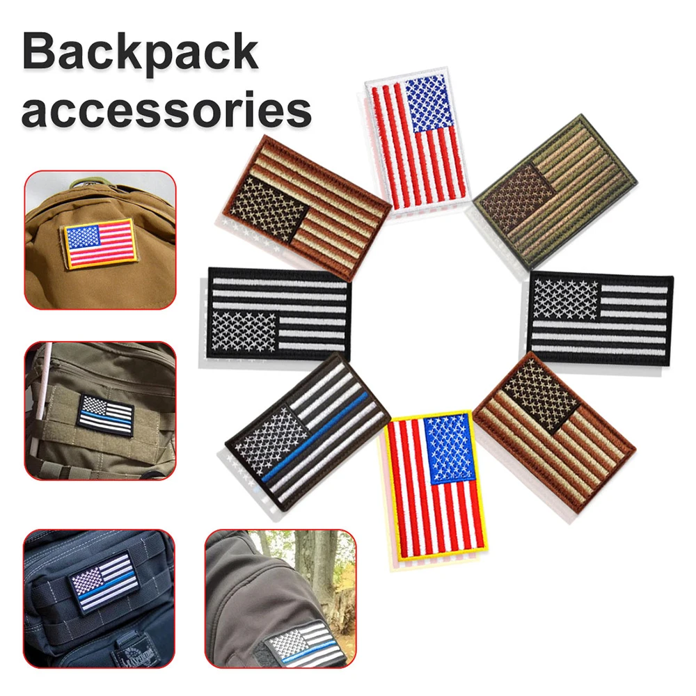 High Grade Embroidered thread American Flag Patch Patriotic USA Military tactics Iron-On or Sew to Any Garment | Дом и сад