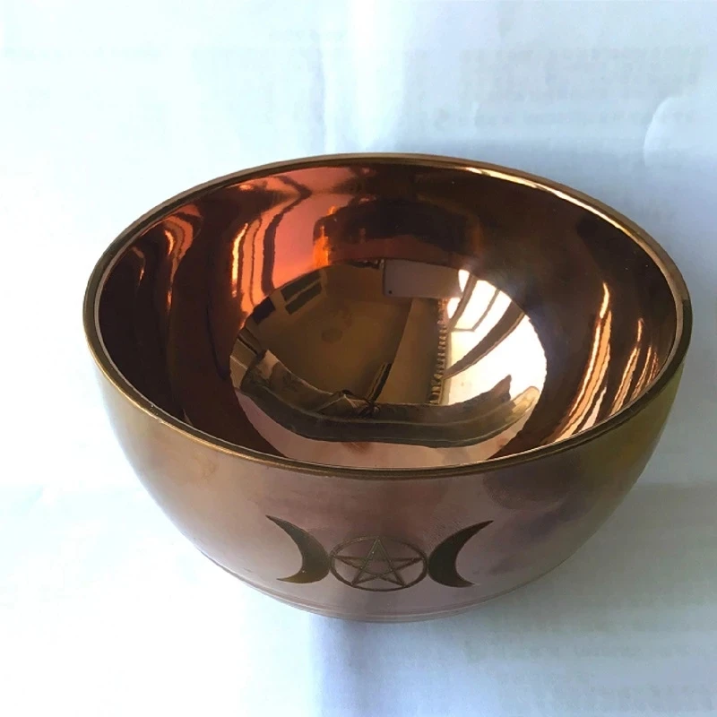 

ritual bowl tarot Pentagram stainless steel Gold plating/ tableware ceremony noon Divination Astrological tool Board games Gift