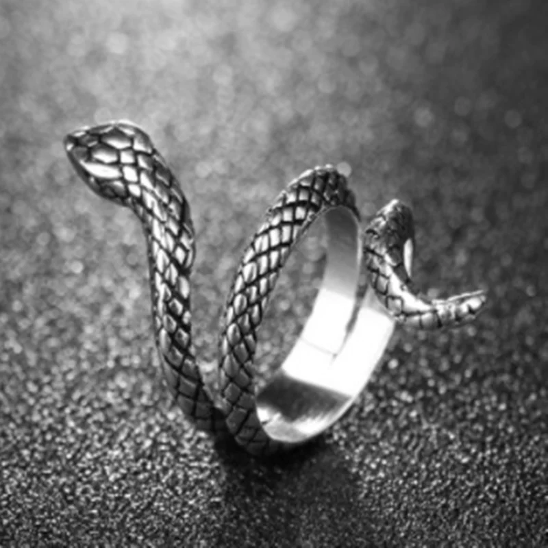 Новинка 2021 кольца в стиле ретро с рисунком змеи для женщин готические Модные