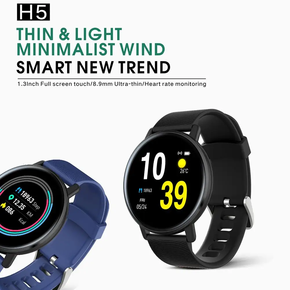 H5 1 3 дюймовый умный Браслет Полный сенсорный экран сердечный ритм кровяное