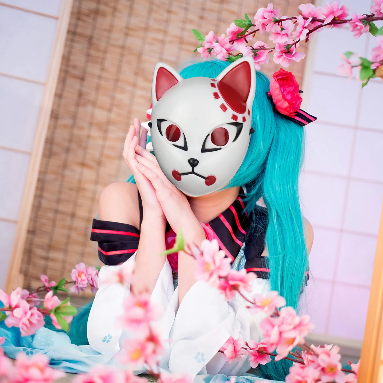 

Hapan Anime Headgear Unisex Latex Rabbit Fox Halloween Cosplay Props For Friends Costume Party Carnival