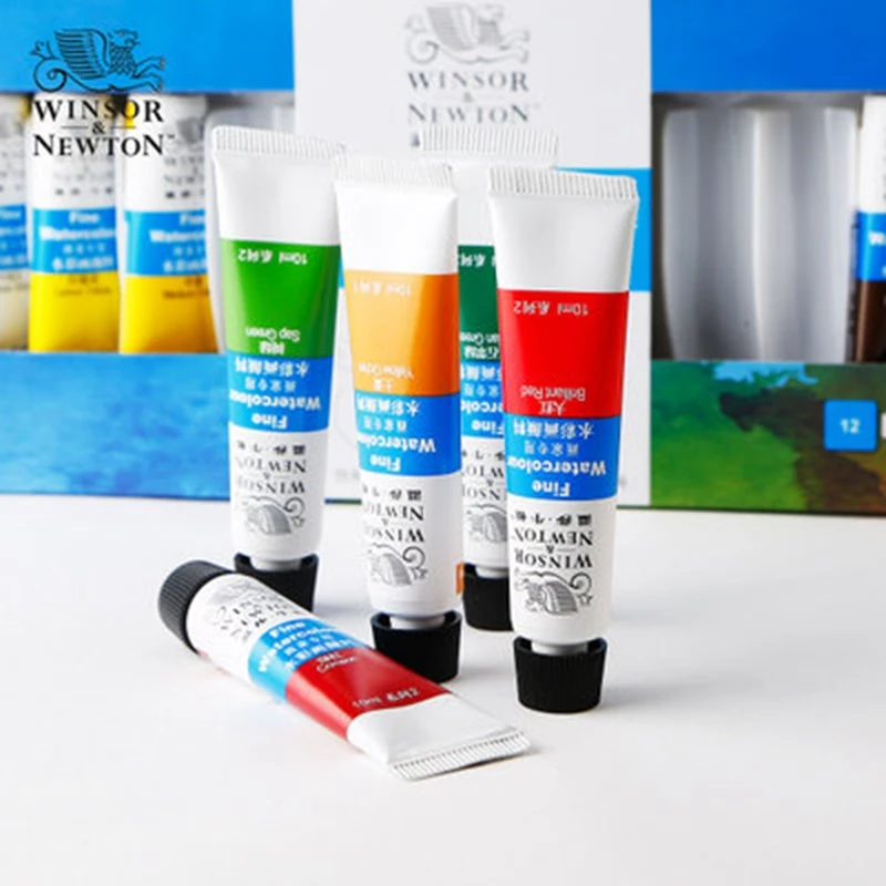 WINSOR &amp NEWTON 12/18/24/36 Цвета 10 мл акварель Краски пигментные трубы для художника