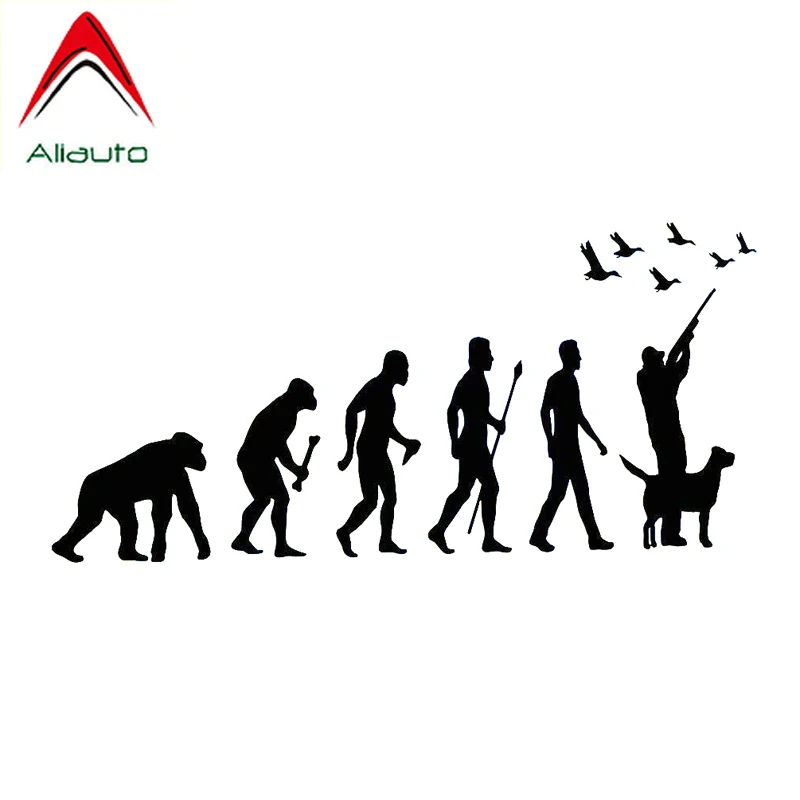 Aliauto забавная наклейка для автомобиля Охотник на эволюцию с собакой утка