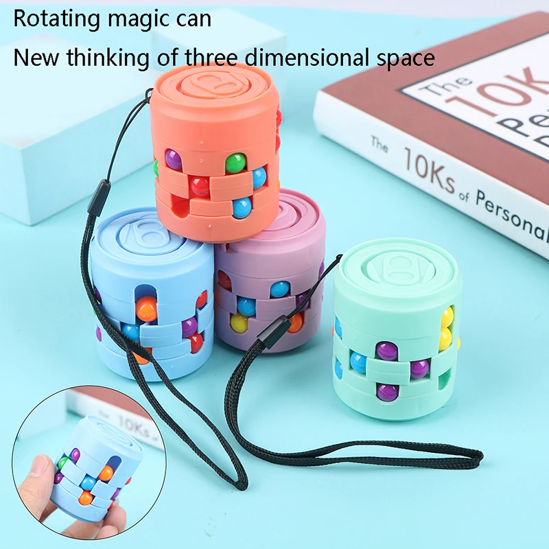 

Funny AntiStress Colorful Magic Bean Rotating Toys Creative Cube Learning Finger Spinning For Adults Children Stress Relief Toy