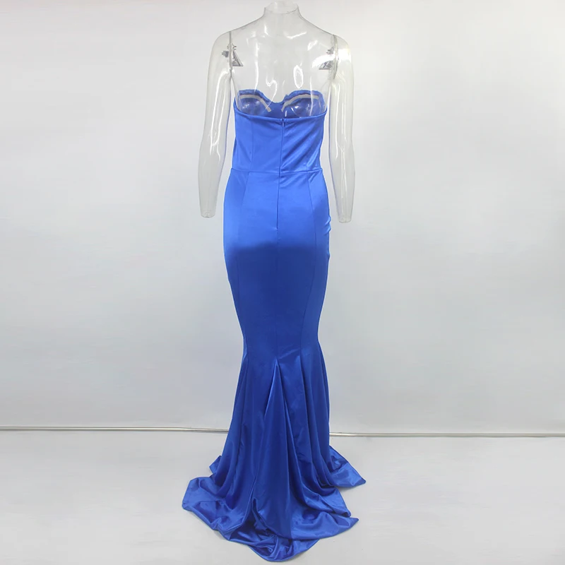 COSYGAL 2019 женское длинное вечернее платье без бретелек сексуальное красное в пол