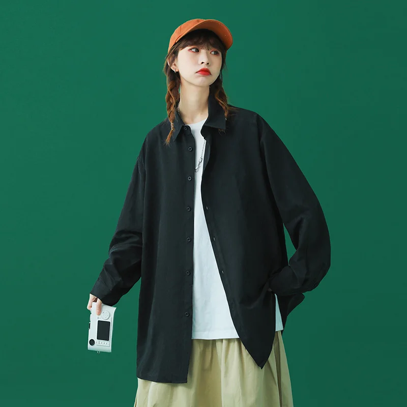 

5XL Women Long Sleeve Oversize Shirts 2021 Design New Cotton Blouse Turn-down Collar Single Breasted Casual Loose Blusas Shirt