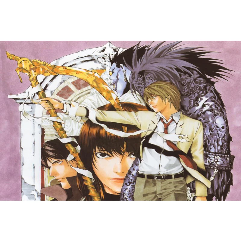 Плакат с надписью Death Note атласный на заказ тканевый настенный плакат принтом из