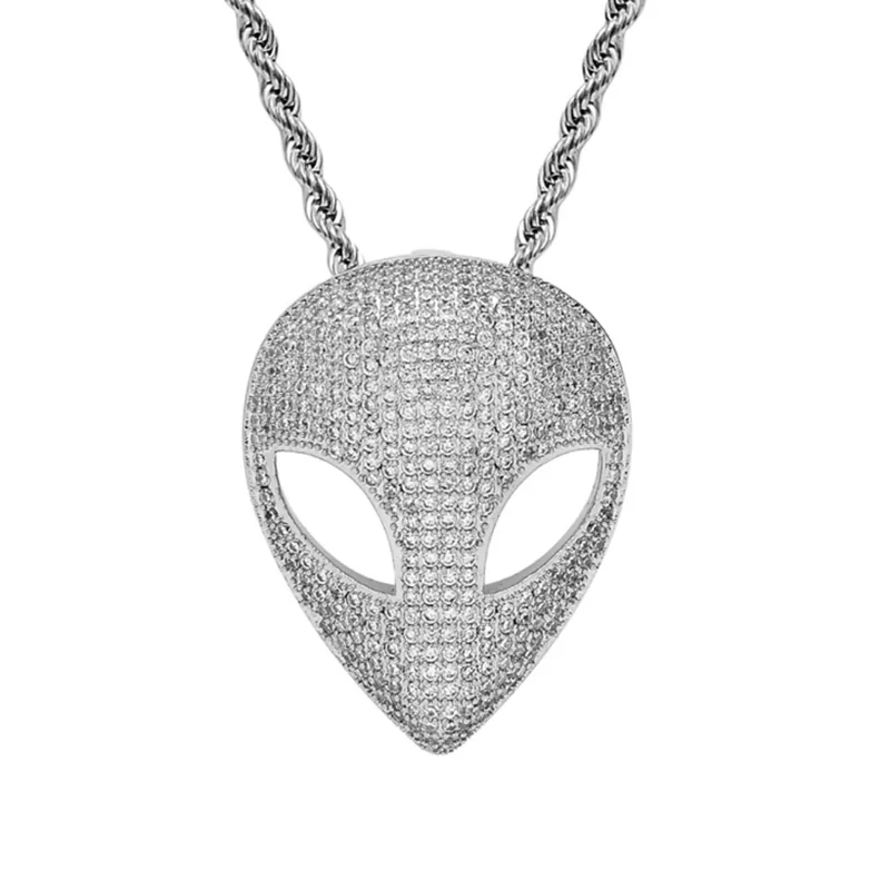 Кулон в виде маски из фианита стиле хип-хоп | Украшения и аксессуары
