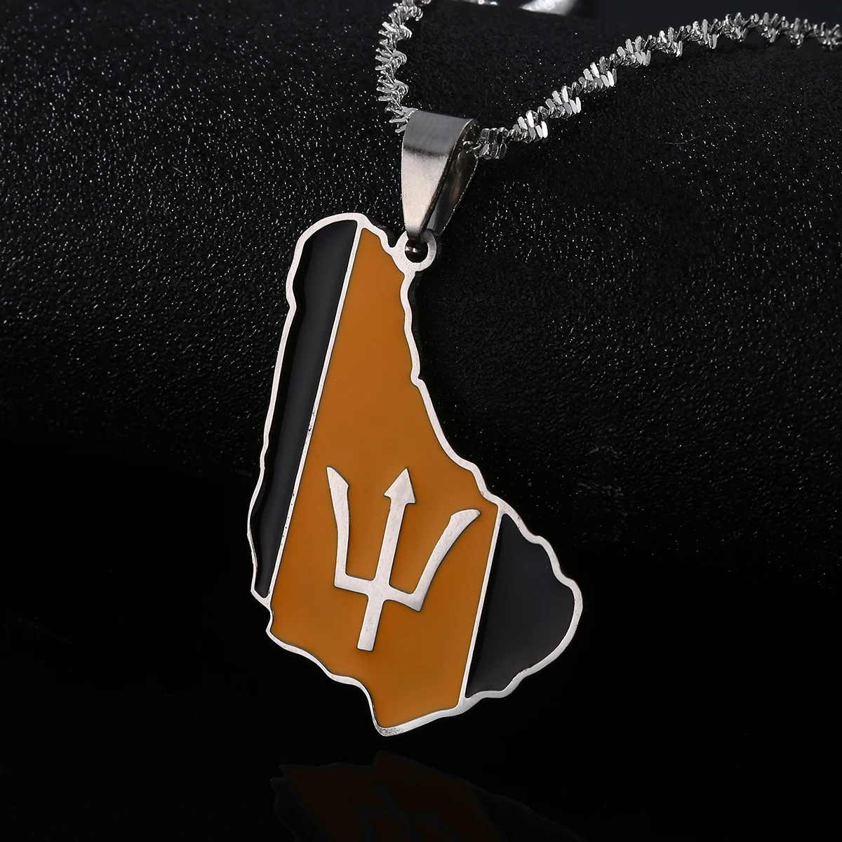 Эмалированные ожерелья с картой острова Барбадоса в латиноамериканском стиле