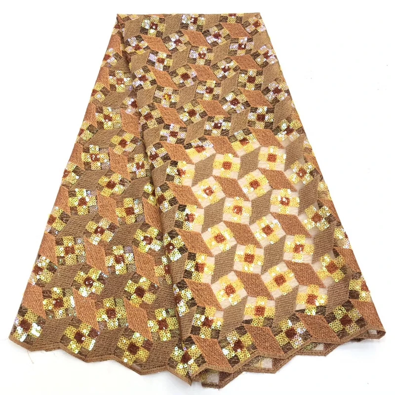 

New French Lace Fabric embroidery African Lace Fabric with High Quality sequins design Fabric Used for women wedding dresses