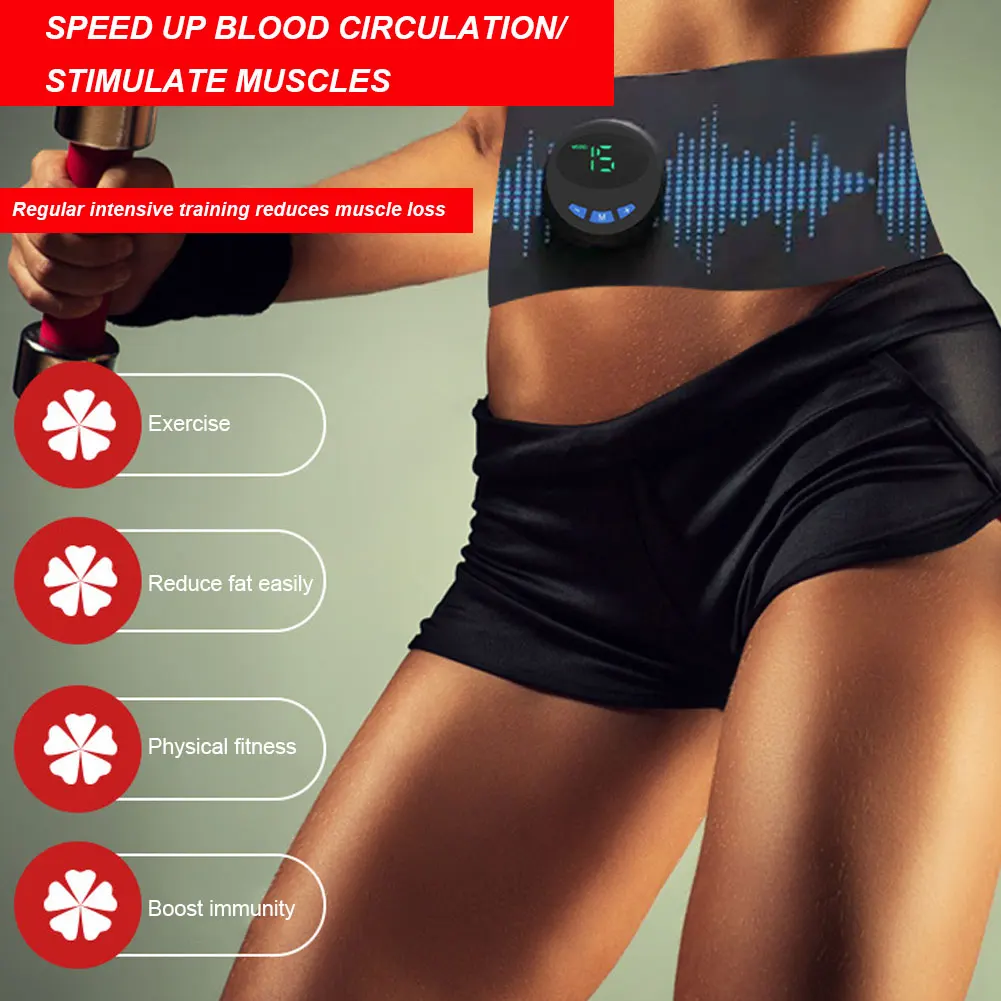 

Abdominal Toning Belt USB Abdominal Muscle Toner EMS Muscle Toning Belt for Men Women Training Device