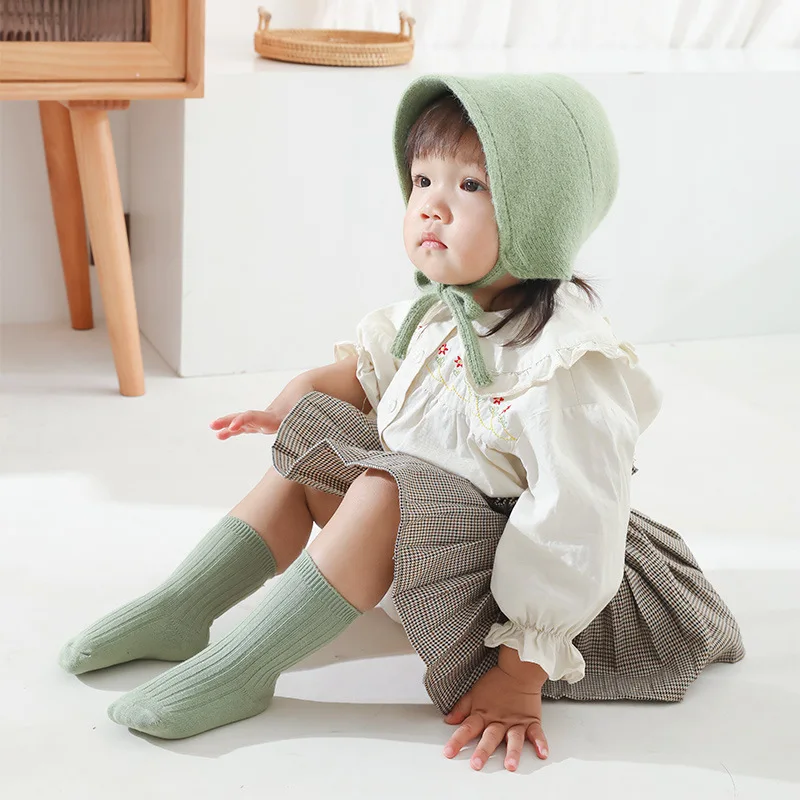 Calcetines acanalados de algod&oacute;n para beb&eacute;, medias de Color s&oacute;lido para ni&ntilde;o, ni&ntilde;o y ni&ntilde;a, de invierno, productos baratos, novedad-3
