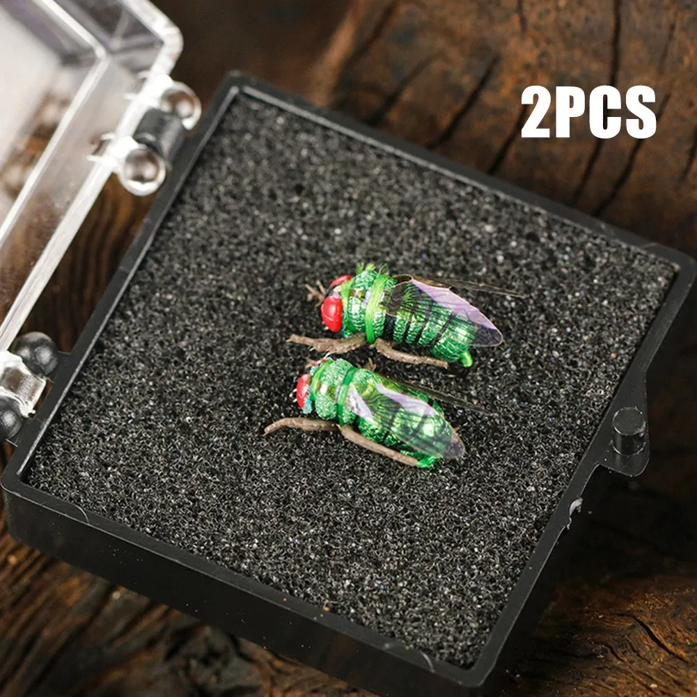 

2pcs/box Fishing Lure Bionic Insects Flies Super-sharp Fly Hook Artificial Fishing Lures Insects Baits Lure Set Green Fly