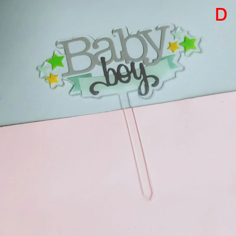 

DIY Party Decoration New Acrylic Insert Card Baby Boy Girl Cake Baking Dessert Plug-in Flag Decoration