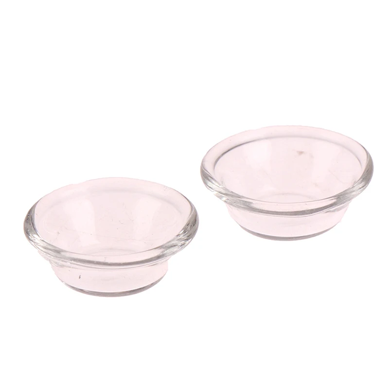 

Новая стеклянная миска для фруктов, Салатница, мини-тарелка для супа, кухонные аксессуары 1:12, миниатюрный кукольный домик, 4 шт./компл., 1,7*0,6 с...