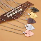 Ожерелье металлическое для акустической и электрической гитары, тонкий медиатор из прочной нержавеющей стали с цепью, 1 шт.