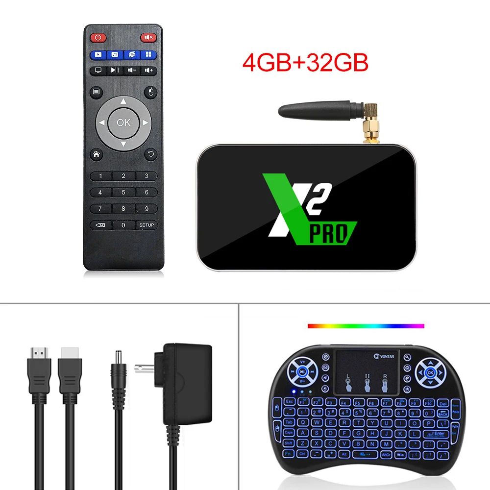 4GB 32GB I8 7 color X2 Pro Smart tv Box 4 Гб ram DDR4 32 ГБ Android 9,0 tv Box S905X2 X2 cube 2 Гб 16 Гб медиаплеер 2,4G/5G WiFi 1000M 4K PK Ugoos x2 - Цвет: 4GB 32GB I8 7 color