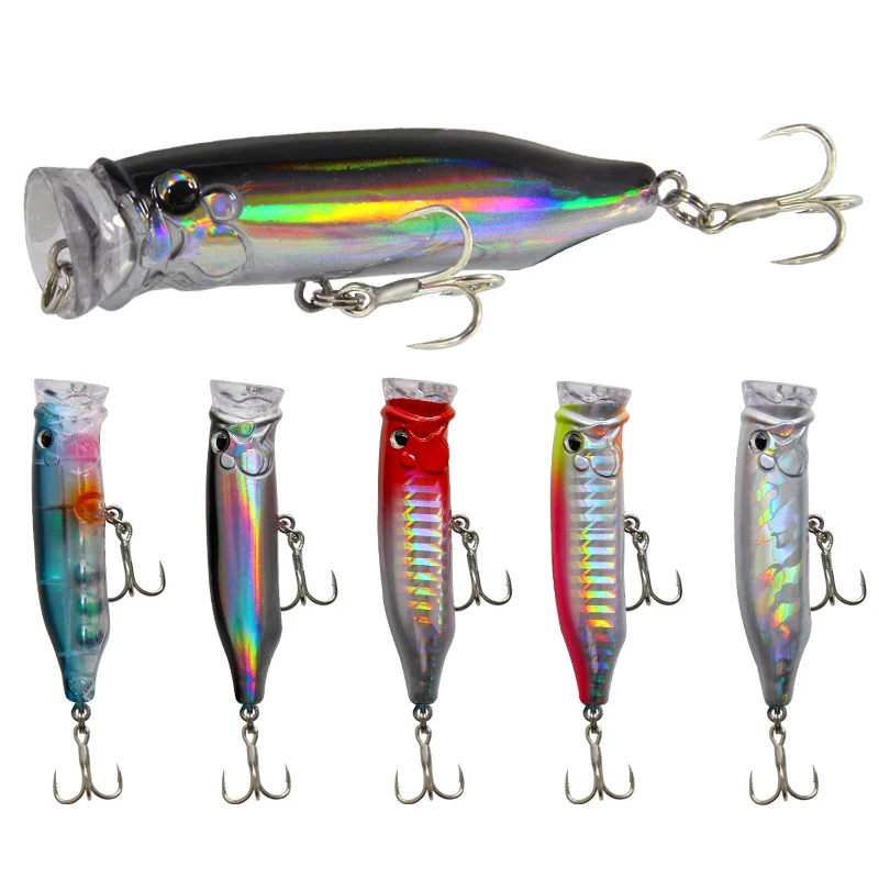 

PPGUN 7cm/9.4g 1pcs Big Popper Fishing Lure artificial fishing bait Crankbait Wobblers high carbon steel hook Fishing Lures