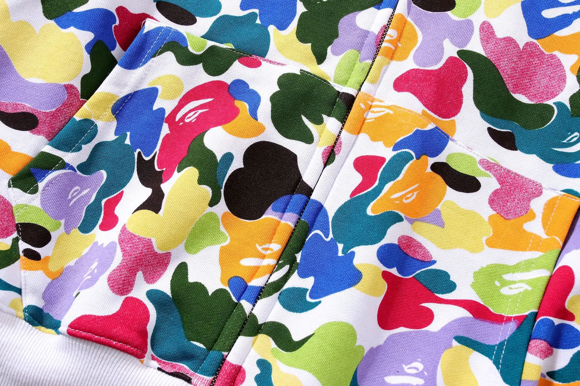 

Bape Sweatshirt Winter Casual Zipper Velvet Padded Hooded Coat Harajuku Plus Size Hoodies Tracksuit Couple Clothes