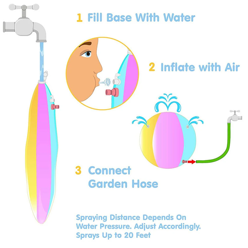 

65cm Inflatable Water Spray Ball PVC Inflatable Sprinkler Toys Outdoor Summer Water Spray Toy For Garden Beach Lawn