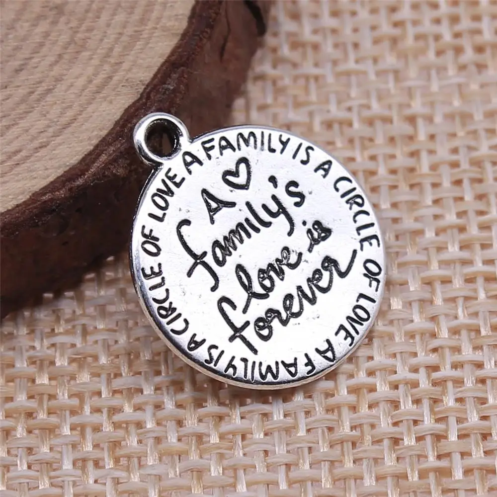 

Handmade Pendants For Jewelry Accessories 20pcs Family Plate Charms 17x17mm Antique Silver Plated