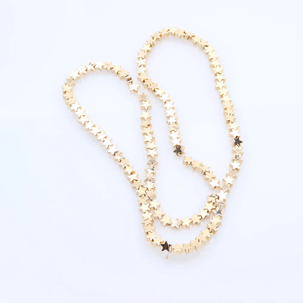 Бусины россыпью с гематита пентаграммой и звездами 4 мм для изготовления