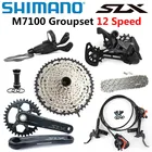 Набор скоростных компонентов SHIMANO SLX M7100, 12 скоростей, 32T 34T 170 175 мм, кривошипный механизм для горного велосипеда, 1x12 Скоростей 45T 51T M7100, задний переключатель передач