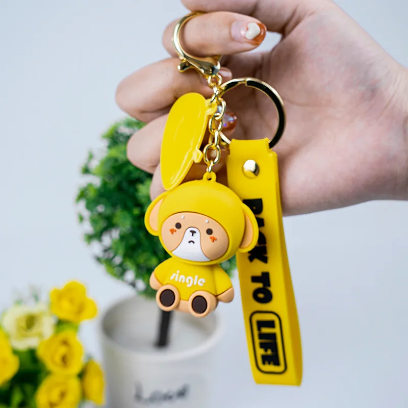 

2021Fashionable Student Backpack Key Chains Couples Collocation Keyring Puppy Pet Memorial For Men's Women's Gift Keychain