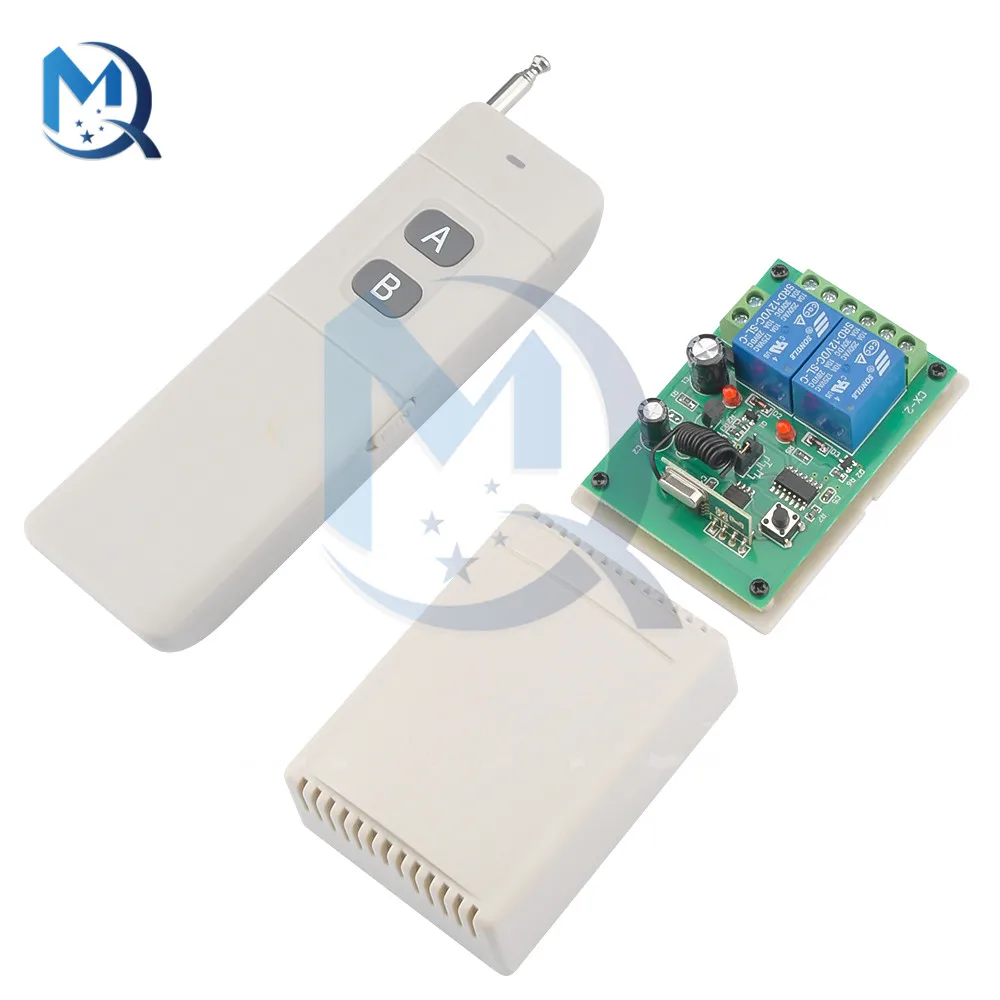 

DC12V 315MHz Receiver + Transmitter with Two-Channel Wireless Remote Control Switch Jog M4/ Self-locking T4/ Interlocking