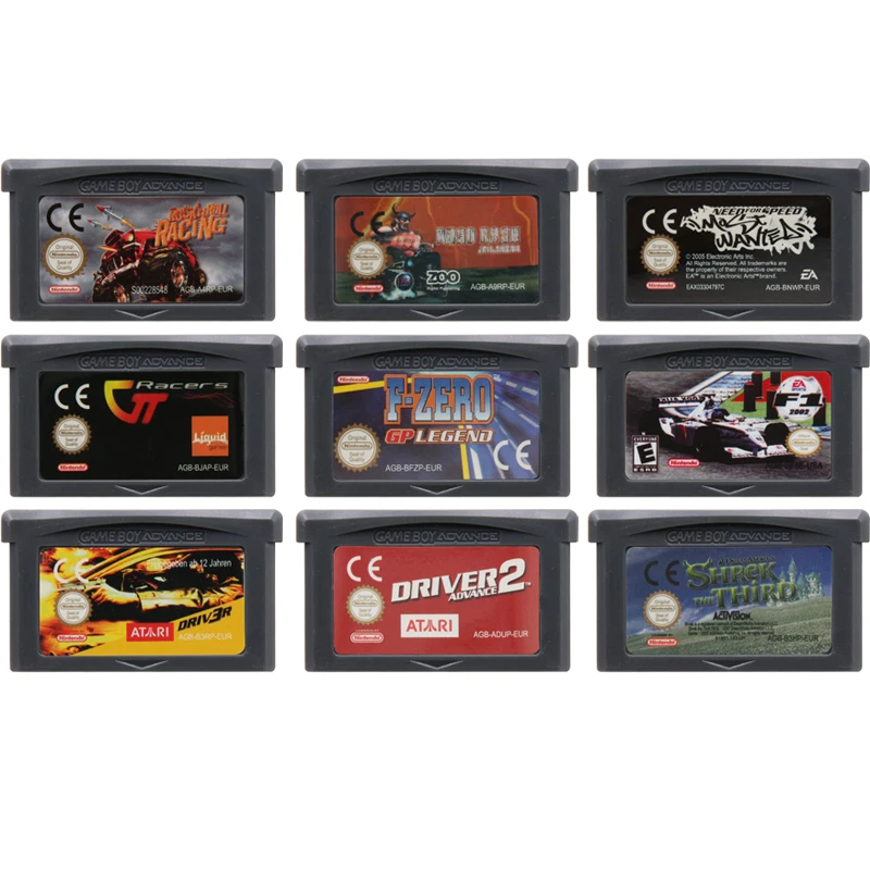 Video Game Cartridge 32 Bit Game Console Card for Nintendo GBA DS Racing Games Series F-Zero GP Legend Need for Speed