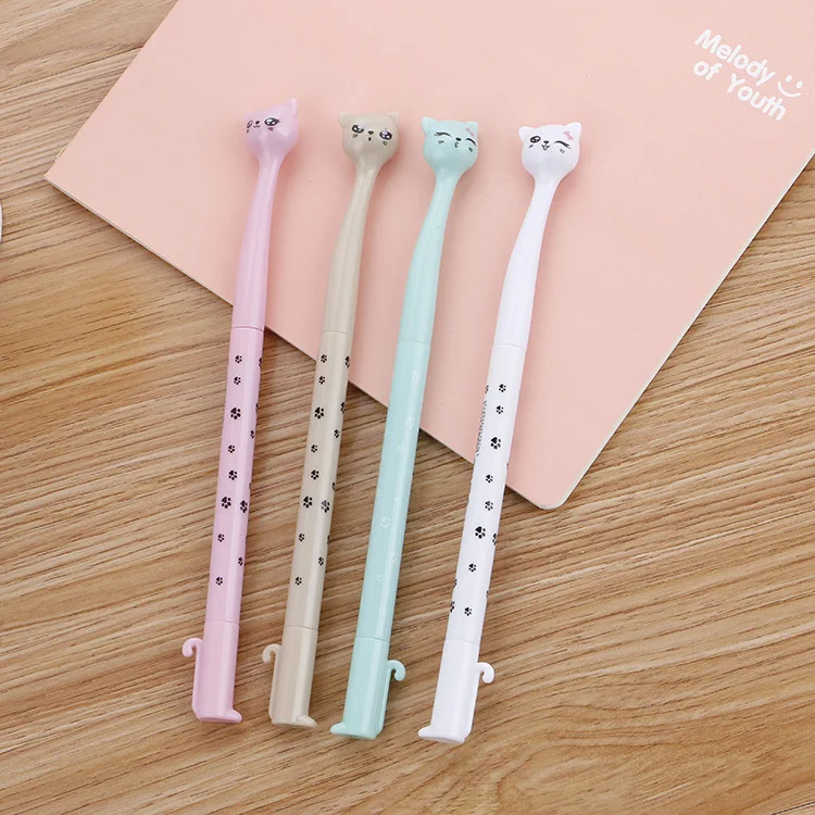 0.5mm Black Ink Kawaii Tall Cat Gel Pen Cute Creative Cartoon Writing Handles Pens Office Stationery Students School Supplies 10 pcs cute 0 5mm black ink pen pan cartoon carrot full needle gel pen set writing stationery office school supplie