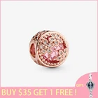 Бусины из серебра 2021 пробы с розовыми маргаритками