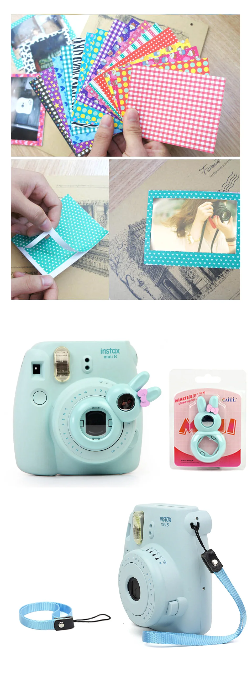 CAIUL мини-чехол для камеры для Fujifilm Instax Mini 9 8 8+ мгновенная пленка для камеры премиум-класса PU кожаная сумка в комплекте аксессуар для камеры