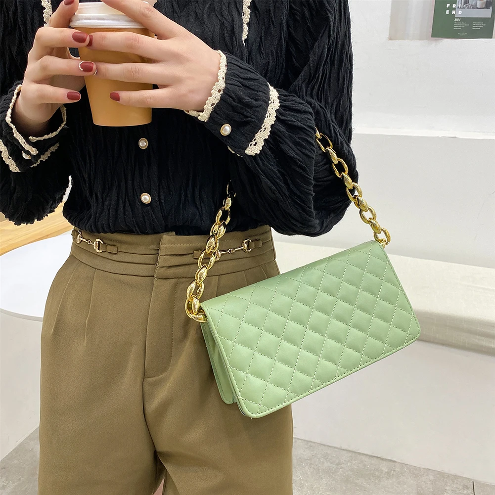 

Женская сумка через плечо, из искусственной кожи, на толстой цепочке