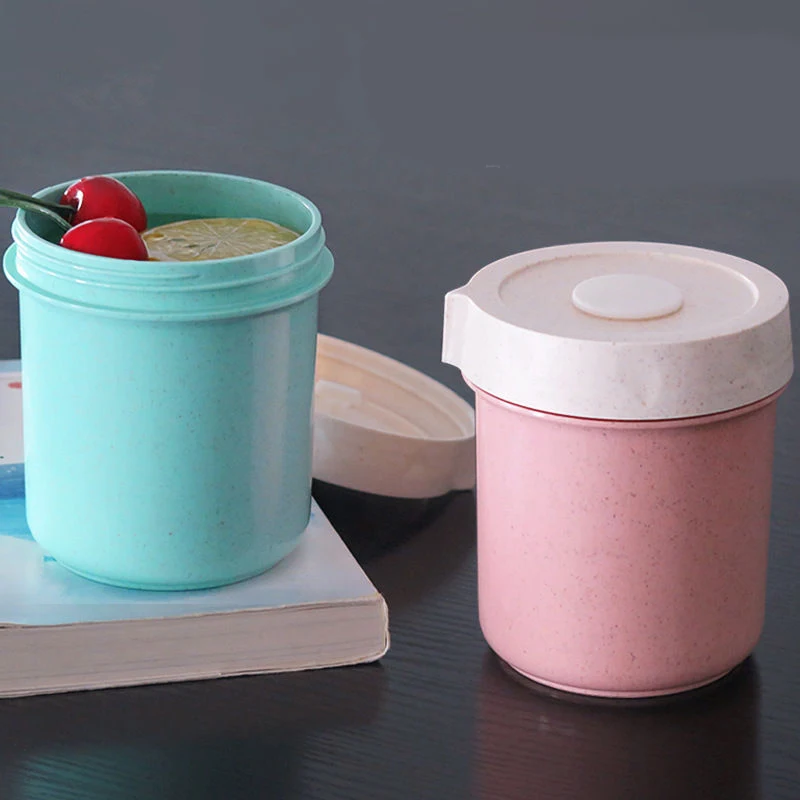 

Eco-friendly Practical Durable Leakage-proof Safe 400ml Bamboo Fiber Soup Mug Food Jar Food Thermal Cup Food Container
